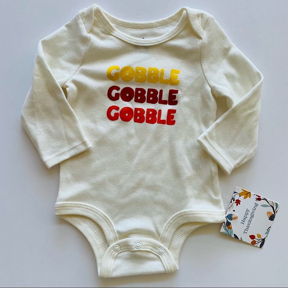 Meijer | @ Thanksgiving Gobble Gobble Gobble Turkey Bodysuit NWT